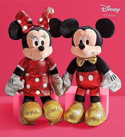 Ty® Sparkle Mickey Loves Minnie with Chocolate